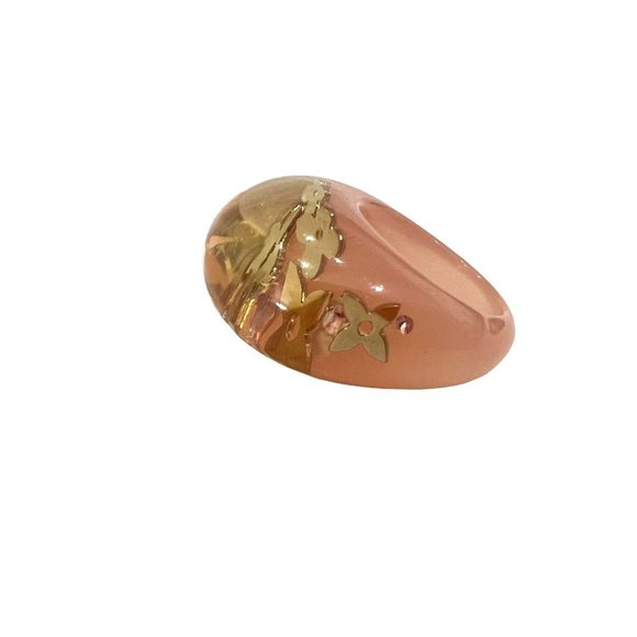 LOUIS VUITTON Pink and Gold Inclusion Dome Ring size 5.5 #1272 - Picture 5 of 5